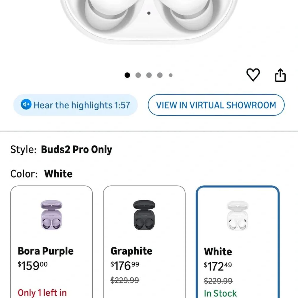Samsung Buds2 Pro in Classic White. Excellent condition. Worn handful of times.